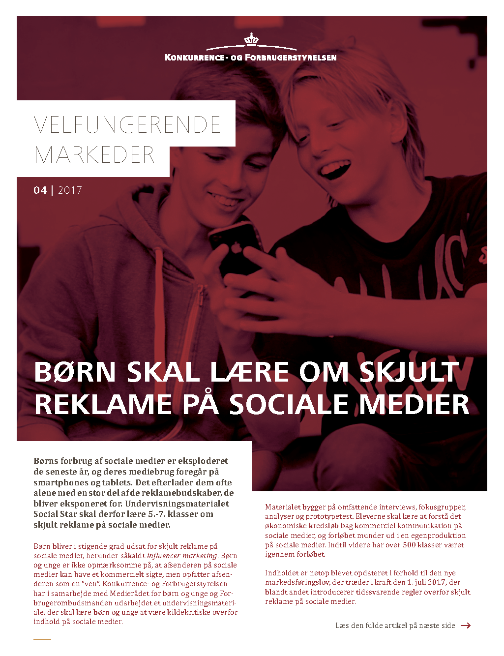 Børn skal lære om skjult reklame på sociale medier