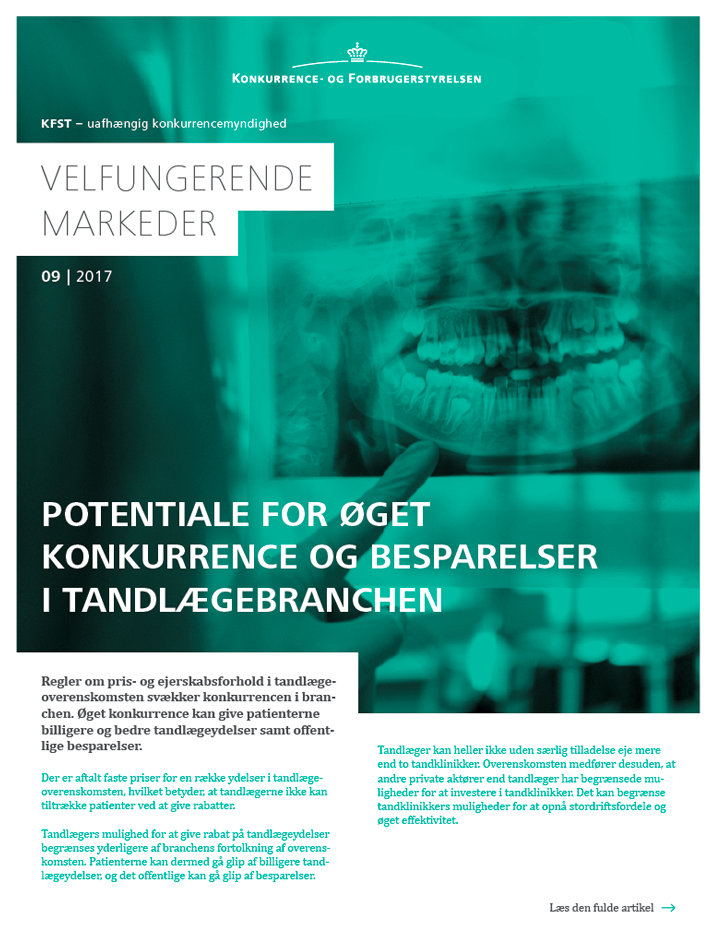 Potentiale for øget konkurrence og besparelser i tandlægebranchen