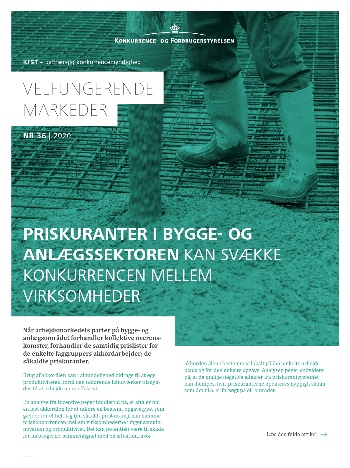 Priskuranter i bygge- og anlægssektoren kan svække konkurrencen mellem virksomheder