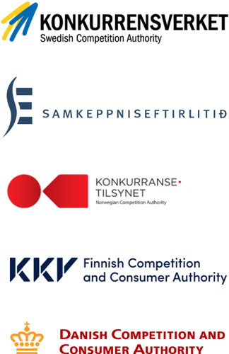 The logos of nordic competition authorities